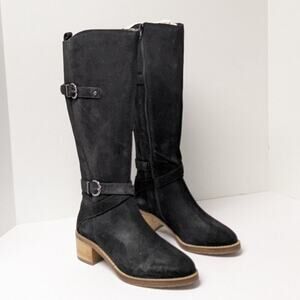 Vintage Foundry Berenice Knee High Boots, Black Suede, Women's 8